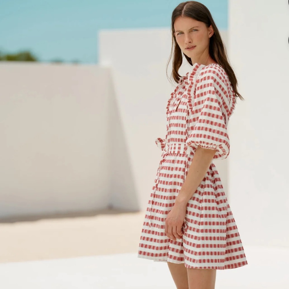 Wiggy Kit red gingham bubble dress XS